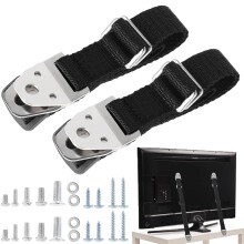 TV and Furniture Anti Tip Straps, Safety Furniture Wall Anchors for Baby Proofing Flat Screen TV, Dresser, Bookcase, Cabinets - All Metal,No Plastic