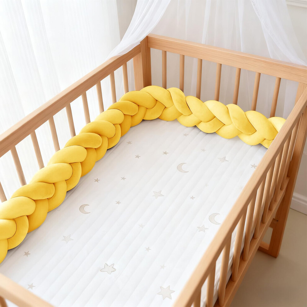 Handmade Braided Knot Pillow Bed Guard Rail, Soft Cotton Cushion Side Protector For Bed Surrounds, Breathable All-Round Protection For Kids & Aocase