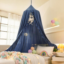 ZIQINPSQ Bed Canopy for Girls with Ruffled,Princess Round Dome Children Dreamy Mosquito Net Girls Room Decor Castle Play Tent,Children Reading Nook C