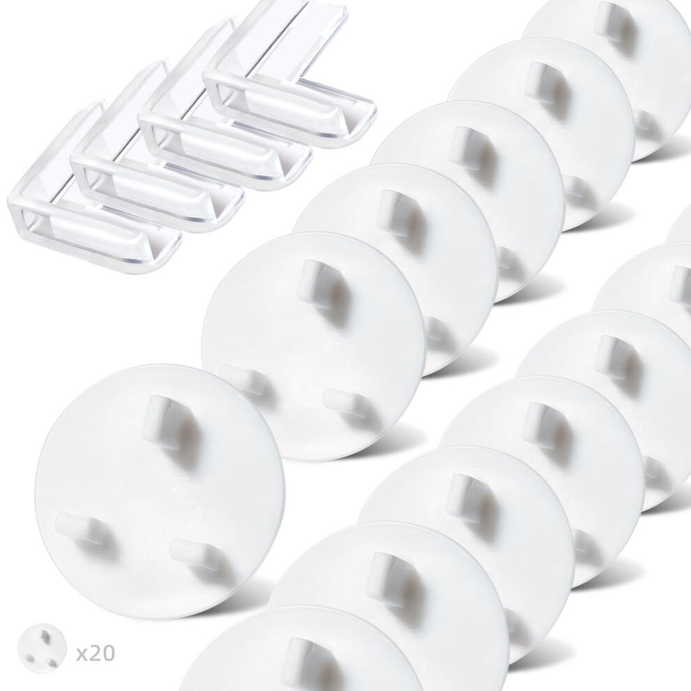 20 Pcs Baby Plug Socket Covers Uk, Child Proof Plug Socket Covers Uk, Safety Plugs For Sockets Uk, Socket Covers Baby Uk, Plug Covers For Sockets Uk, Sewokon