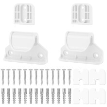 Retractable Baby Safety Gate Replacement Parts Kit, White Baby Safety Gate Hardware Extension Set with 2 Latches 2 Brackets 13 Screws 13 Expansion Tu