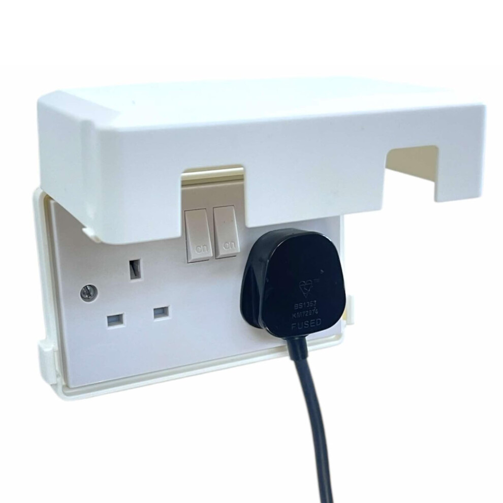 Howsehold Socket Protector Cover (2 Pack) Double Gang Socket Cover Prevents Tampering Accidents For Home, School, Nurseries Uk 3 Pin Plug Cover