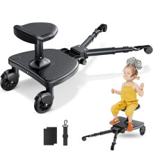 BugyKido Buggy Board with Wider Seat, Universal Buggy Board for Toddlers from 2-6 Years, Kiddy Board Compatible with Over 99% of Prams, Load Capacity