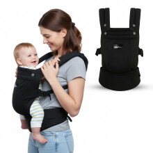 Ergonomic Baby Carrier for Newborn to Toddler - 100% Cotton, Breathable Fabric, Adjustable Baby Holder Carrier with Front & Back Carry Options - Soft