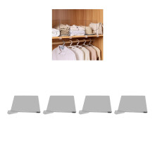 4 pezzi divisori in plastica trasparente per scaffali, per l'organizzazione dell'armadio - 23,7x30x3cm