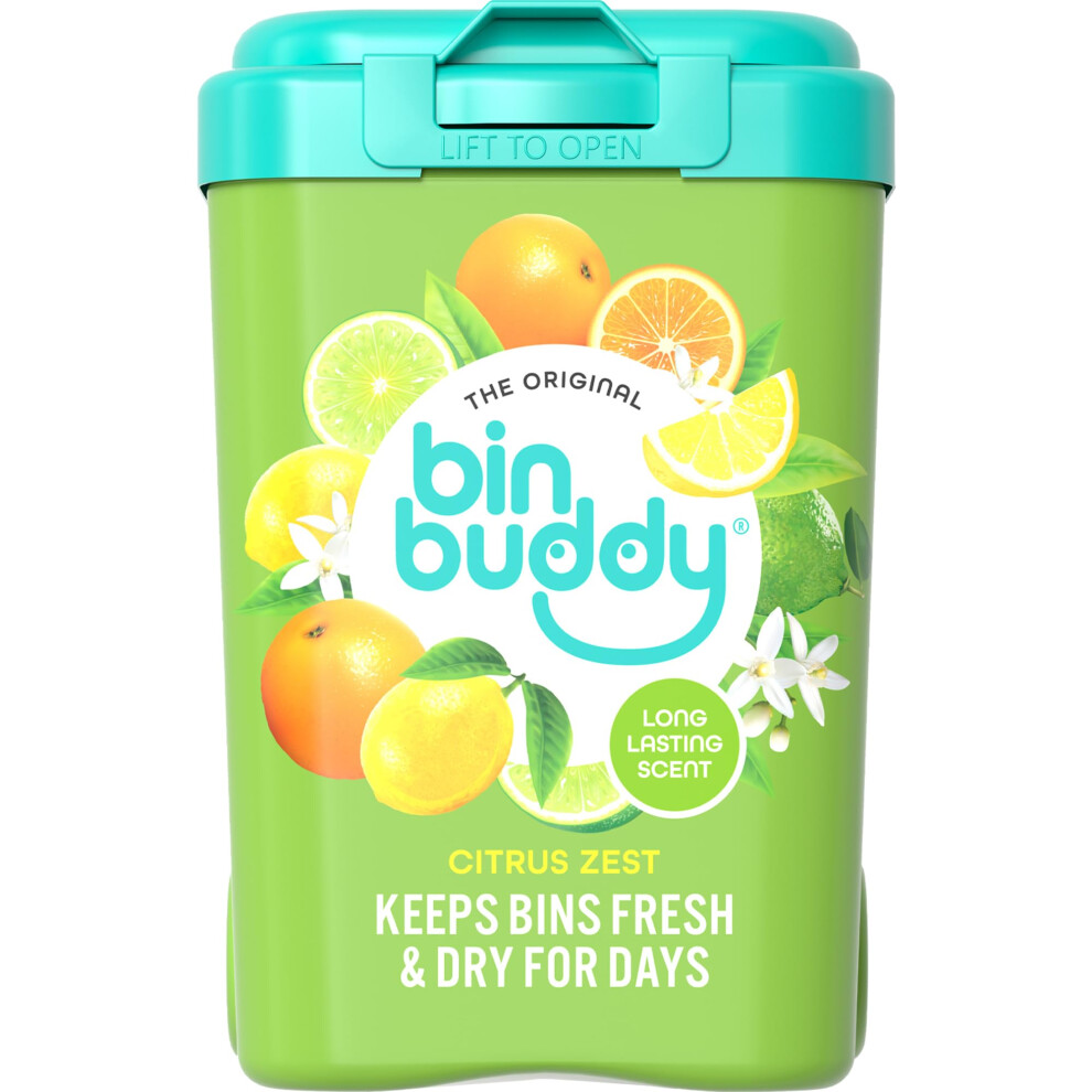 Bin Buddy Fresh Citrus, 450G, Bin Freshener Deodoriser Powder, Leaves Your Bin Smelling Great, Suitable For Indoor And Outdoor Bins