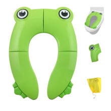 Foldable Potty Toilet Seat, Toilet Training Seats Portable Potty Travel Toddler Toilet Seat Pads for Baby Kids with 4 Anti Slip Silicon Pads and 1Bag