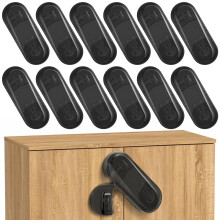 ECHOCUBE Child Safety Cupboard Locks, 12 Packs Baby Proofing Cabinet Locks with Adhesive, Baby Safety Child Locks for Cabinets, Cupboards, Drawers (B