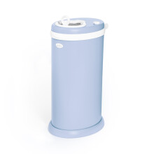 Ubbi Stainless Steel Nappy Bin, Odour Locking, No Special Bag Required, Award-Winning Diaper Pail, Cassette Free Disposal System, Cloudy Blue