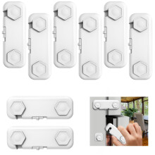 8 Pack Baby Proofing Cabinet Locks, Child Safety Locks for Cabinets and Drawers,Door,Dishwasher,Fridge,Cupboard,Trash Can,Washer (White)