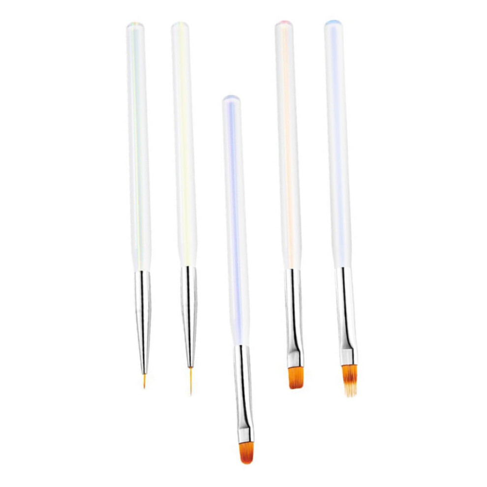 5pcs Nail Art Brush and Pen Set with Replaceable Heads for Precise Professional Manicure