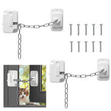 2PCS Window Locks, Window Safety Restrictors with 10 Screws,Self Adhesive, Adjustable Window Lock No Drilling for Door, Sliding Window, Fridge, Cabin