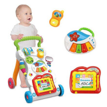 Queiting Baby Walker First Steps 2in1 Activity Musical Toys Car Along Ride Children's Music Walker Baby Toddler Stroller Used for Baby Steps