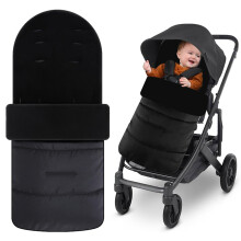 Baby Pram Footmuffs, Footmuff for Pushchair Universal - Cosy Toes, Waterproof and Windproof Pram Liner Footmuff, Soft & Comfortable Warm Grey Thick C