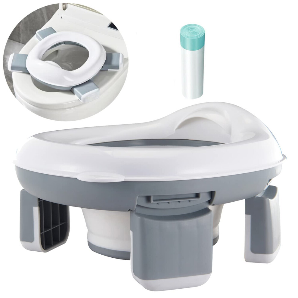 Portable Travel Potty For Toddlers Kids, Foldable Baby Potty Training Toilet Seat With Travel Bag And Storage Bag, Carry Potty Travel Toilet Pandaear