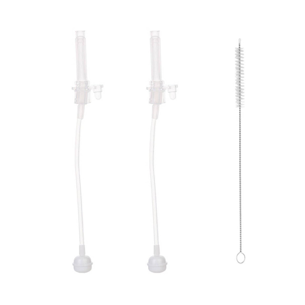 Sippy Cups Weighted Straw Replacement Set, Includes 2 Replacement V-Type Straw With Weight, 1 Cleaning Brush Nohlerlife