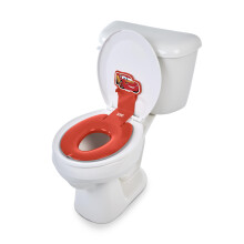 Bright Starts Disney Baby Cars Lightning McQueen Flip & Sit Potty, Attaches to Toilet Securely, Space Saving Design Fits Most Toilets, Easy to Clean