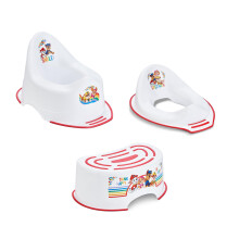 Paw Patrol Potty Training Toilet Seat, Plus Step Stool, Lightweight, Anti-Stick, Wipe Clean Portable Seat 18M+ Toddler Toilet Range 3 Piece Set for K