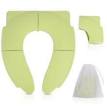 HOTUT Folding Travel Toilet Seat,Folding Travel Potty Seat for Boys and Girls with Toilet Training Reward Chart,Folding Toilet Seat with Storage Bag