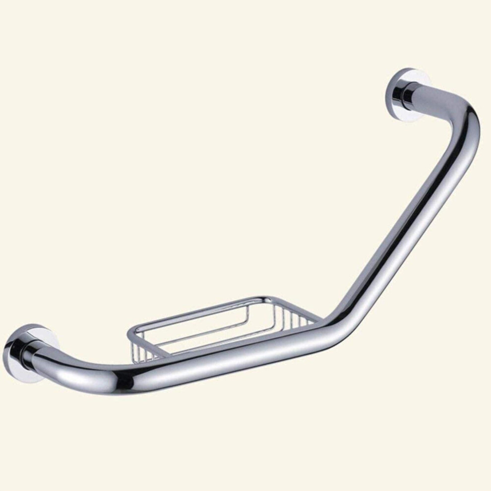 Bathroom Grab Bar with Soap Dish NonSlip Shower Safety Rail for Elderly and Handicap Support