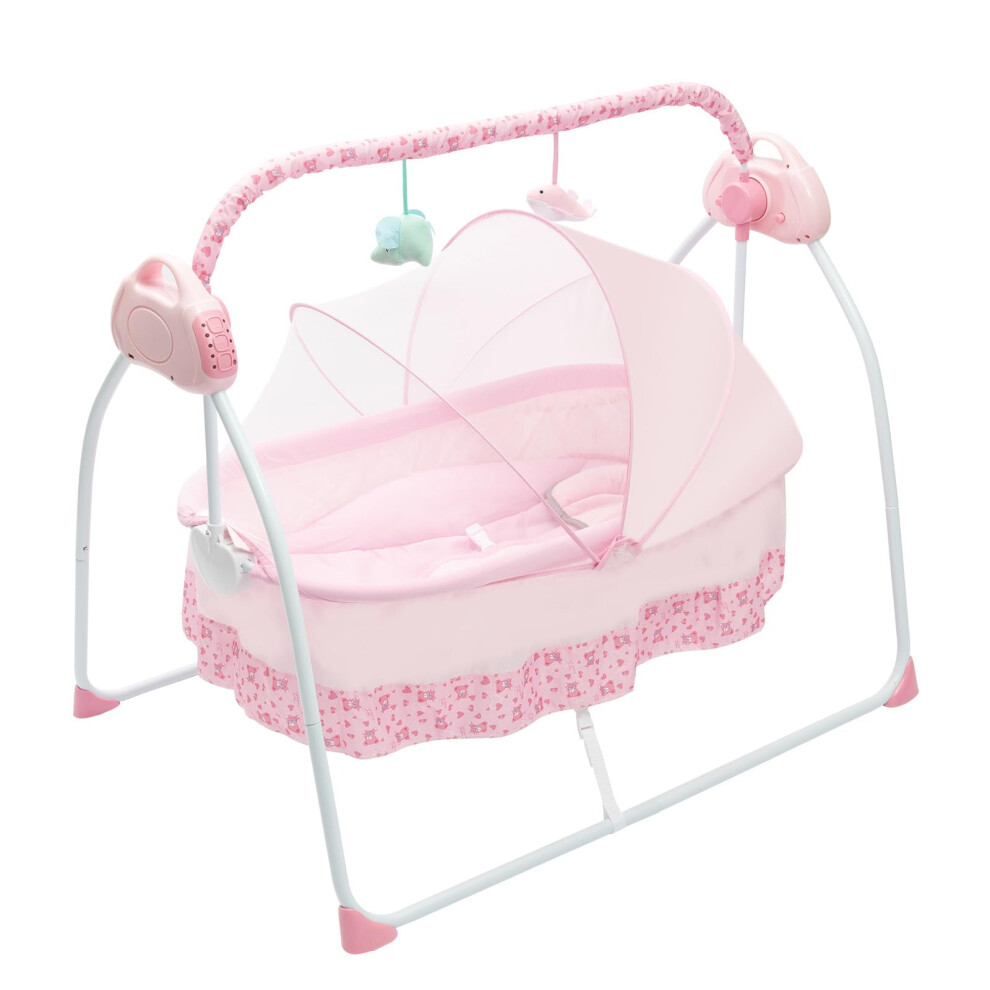 Electric Baby Crib 0-25Kg Automatic Baby Bouncer Hub Swing With Bluetooth Newborns Rocker With 5 Swing Settings Electric Infant Cradle Foldab Gucdaqc