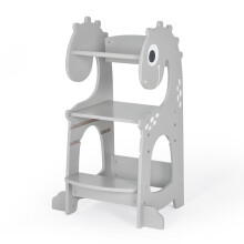 Kidoz Learning Tower, Nursery Step Stool Kitchen Helper, Adjustable Steps for Kids from 18 months to 5 Years (Dino (Grey))