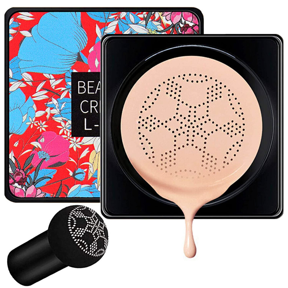 Moisturizing CC Cream Foundation with Mushroom Head Concealer for Natural Finish Face Makeup