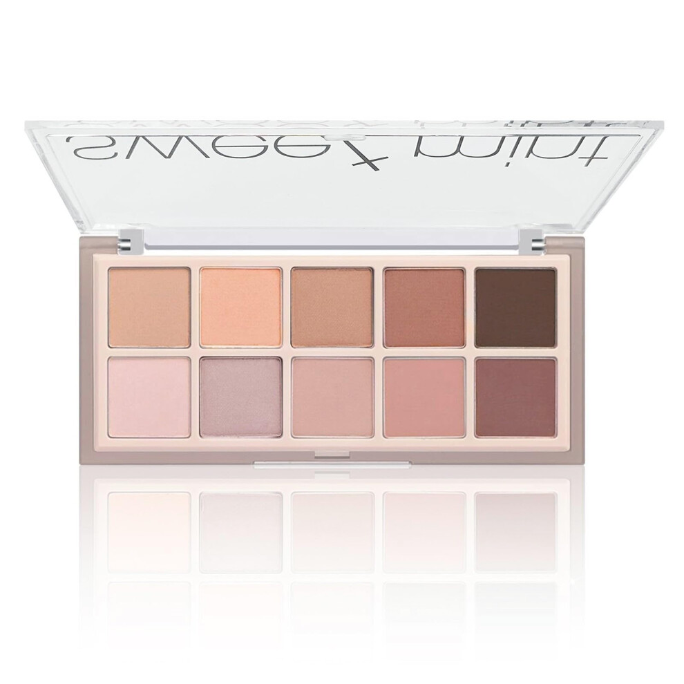 10 Color Matte Eyeshadow Palette with  Pigmented Shades, Warm Neutral Tones, LongLasting Wear