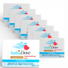 8 x 90g Baby DOVE SENSITIVE CARE Bathing Soap – RICH MOISTURE, Gentle, Hypoallergenic Soap Bar for Sensitive Baby Skin