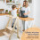 Uuoeebb Foldable Learning Tower, Wooden Step Stool for Kids with 3 Adjustable Height, Kitchen Folding Learning Tower for Child with Magnetic Whiteboa 2