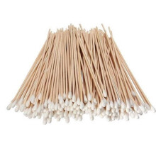 Haishell 100 Pcs 6 Inch Extra Long Cotton Swabs with Wooden Handle Natural Pure Cotton Buds Ear Picks