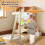 Uuoeebb Foldable Learning Tower, Wooden Step Stool for Kids with 3 Adjustable Height, Kitchen Folding Learning Tower for Child with Magnetic Whiteboa 4