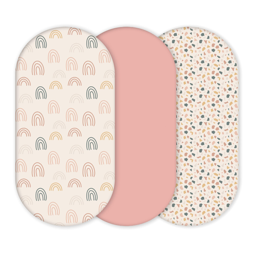3 Pack Fitted Bassinet Sheets, Moses Basket Fitted Sheets Also For Stroller, Crib, Pram, Baby Changing Basket And Changing Pad Cover. 100% So Yunioo