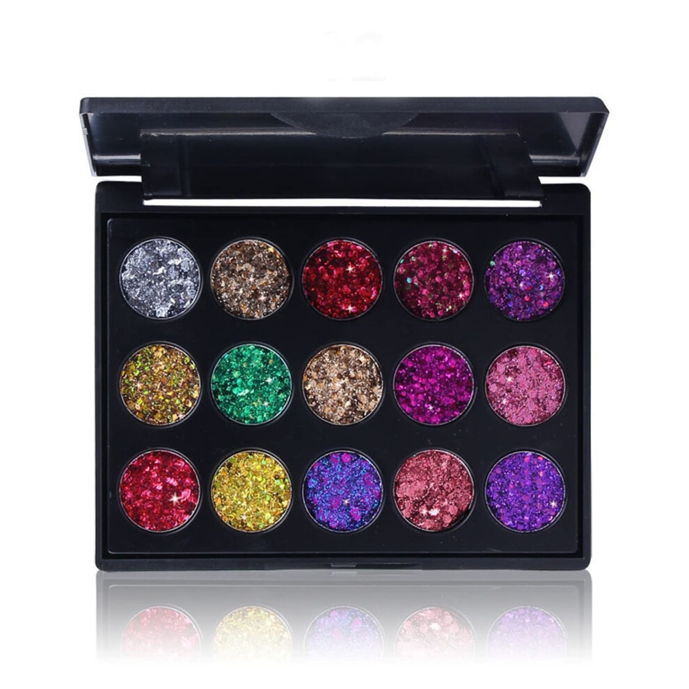 15 Color Glitter Eyeshadow Palette with LongLasting Waterproof Formula for Professional Eye Makeup