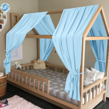 HOTUT Extra Wide Princess Bed Canopy, 2pcs Large Children Bed Canopy, 100% Cotton Girls Mosquito Net, Kids Princess Play Tents Nursery Room Decoratio