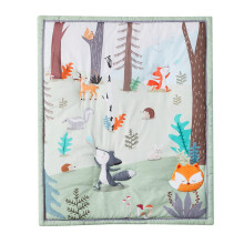 beeweed Animal Themed Baby Toddler Blanket Quilt Cot Comforter Crib Baby Quilts for Boys and Girls Nursery Bed Throw Blanket 84x107cm, Woodland Anima