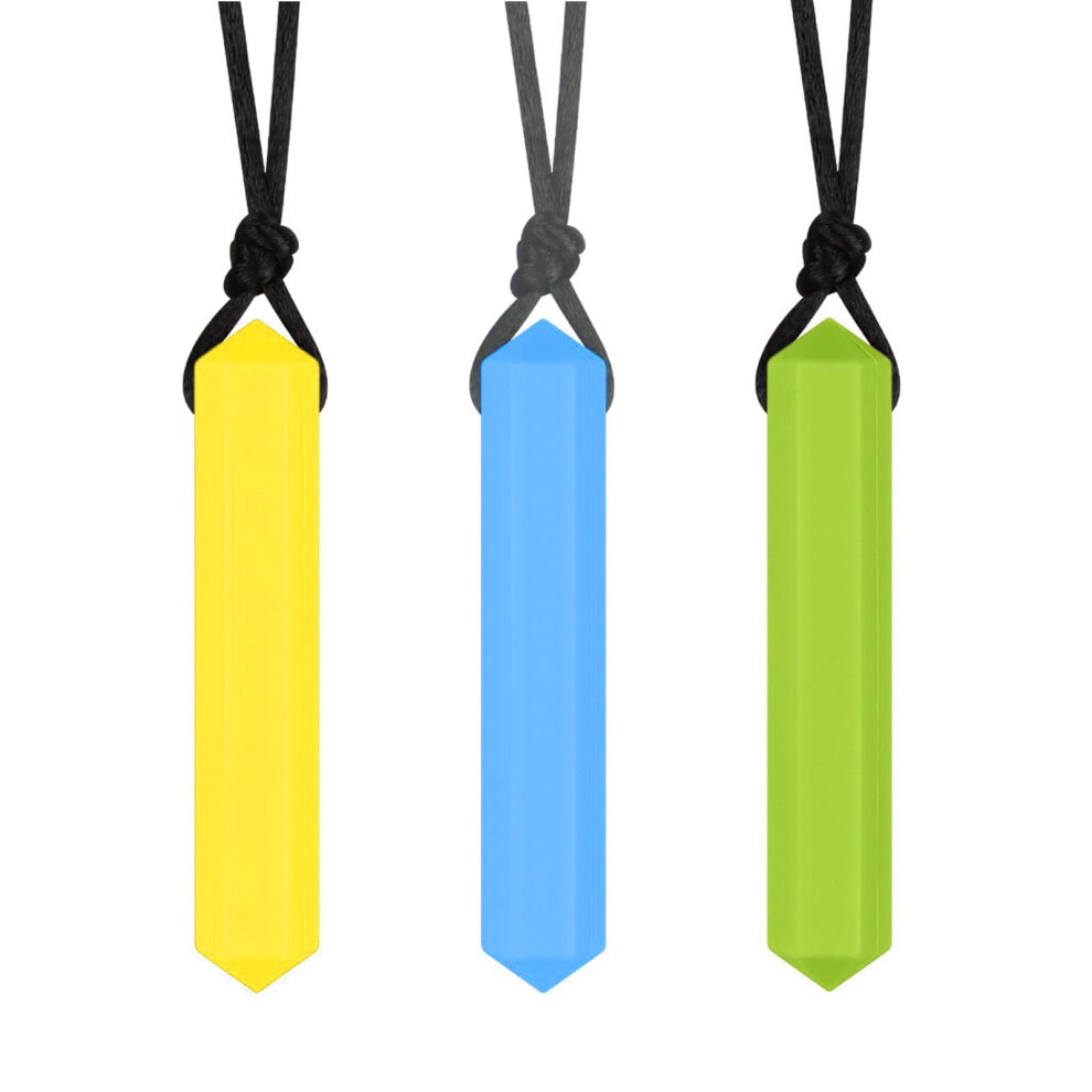 Sensory-Teething-Necklace Chew Necklace - Diamond Teether Teething Stick, Anti-Autism Chew Buddy For Autistic Children, Sensory Kids, Teeth Oral Trai Metalnuts