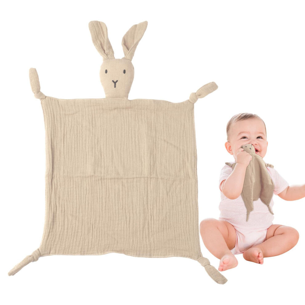 Oruza Baby Comforters Rabbit Blanket, Baby Comfort Blanket For Infant Toddler Newborn Boys And Girls (Khaki)