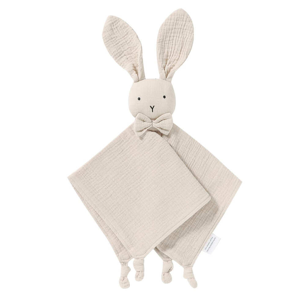 Baby Comforter Organic Cotton Security Blanket Muslin Soft Babe Lovey For Newborn Infant Boy Girls 40X40cm Bunny Beige Lawkul