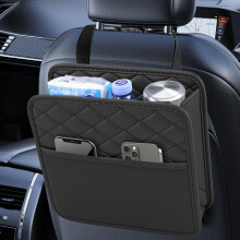 VAGCARS Car Seat Organiser, Waterproof Leather Car Seat Back Storage Box, Hanging Car Storage Bag, Foldable Auto Organizer Back Seat, Universal Auto