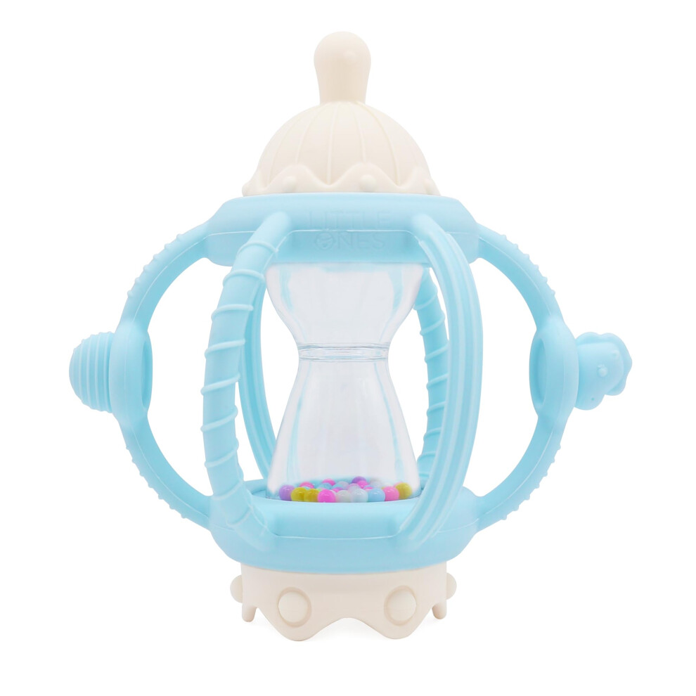 Rattling Baby Pacifier With Silicone Teether, Sensory Teething Toys For Baby, Grasping Activity Rattle Teething Toy For Babies Newborns Little Ones