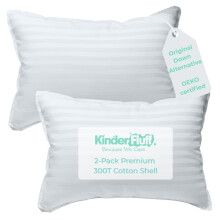 kinder Fluff 2x Toddler Pillows (33x46cm) - The only Baby Pillow 300T Cotton Shell & Down Alternative Fill. Hypoallergenic, Machine Washable & Animal