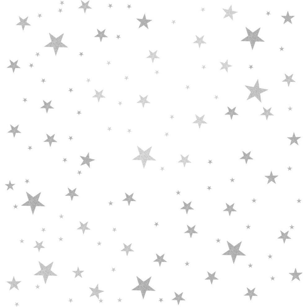 Star Wall Decals (144 Count) Star Decals Nursery Decals Removable Peel&Stick Wall Decals For Kids Bedroom (Vintage ) Silver Easma