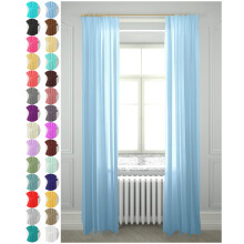 Megachest gathering tape voile curtain(baby blue W 56" x L 48" (2 Panels)