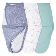 aden + anais Essentials Easy Swaddle Wrap Quick Change with Bottom Zipper, Snug Cotton Knit Baby Wrap Swaddle Blanket for Newborns, TOG 1.0, 3-Pack,