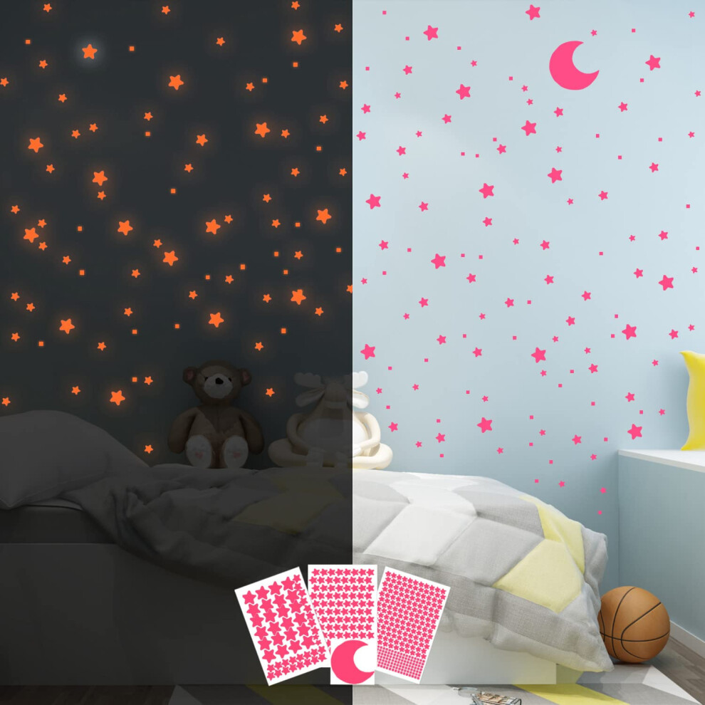 Luminous Stars Wall Stickers In The For The Ceiling, Self-Adhesive Luminous Stickers Stars And Moon For Children's Room, Create Realistic Starry Dark Glocarnival