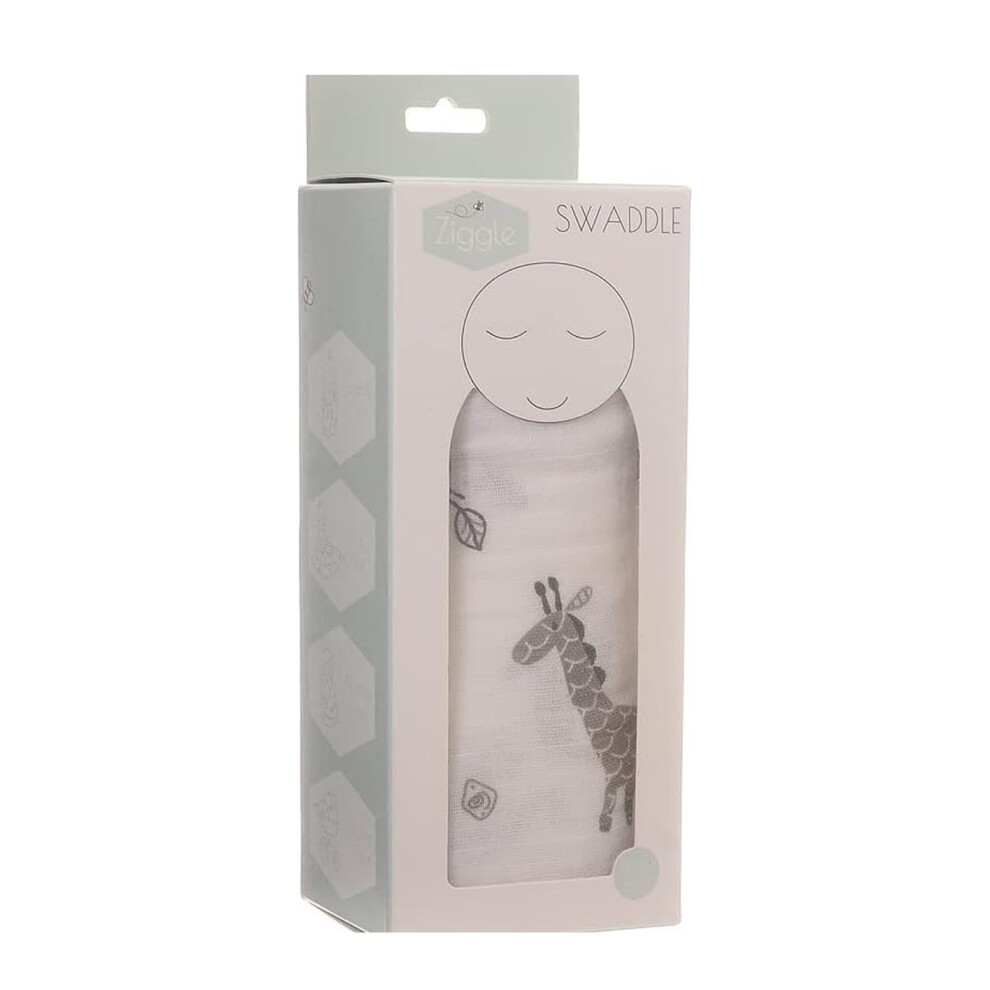 Ziggle Baby Swaddle Blanket - Extra Large 120X120cm Muslin Swaddle Wrap - Soft Breathable Baby Wrap & Muslin Swaddles - Must Have Newborn Essentials