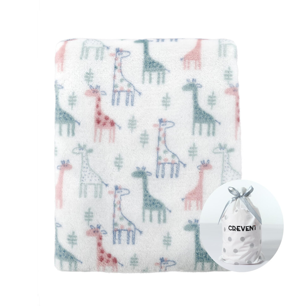 Cute Silky Plush Baby Blanket For Girls & Boys Infants Toddlers Newborns Crib Cot Stroller, Giftable Suitable For All Season (75X100cm Ivory Crevent