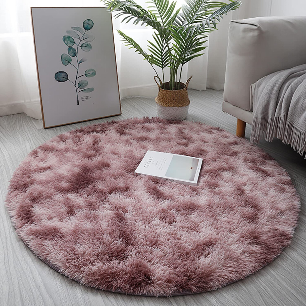Kaybtnt Round Rug, Fluffy Shaggy Aesthetic Circle Rug, Plush Washable Non-Slip Soft Area Circular Fuzzy Rugs, Cute Carpet For Kids Baby Nursery Girls