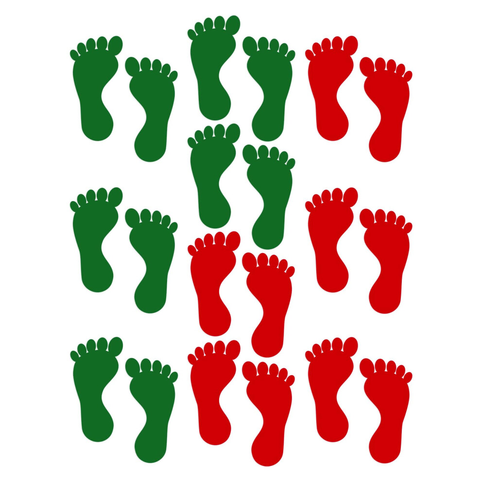 Lahviuu Footprint Stickers,10 Pairs Self-Adhesive Footprint Floor Decals Waterproof Colorful Foot Floor Stickers Wall Decals Wallpaper Décor,For Kids Bedroom